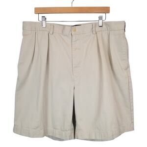 Polo by Ralph Lauren Men's Tyler Khaki Pleated Shorts Tan Waist 40